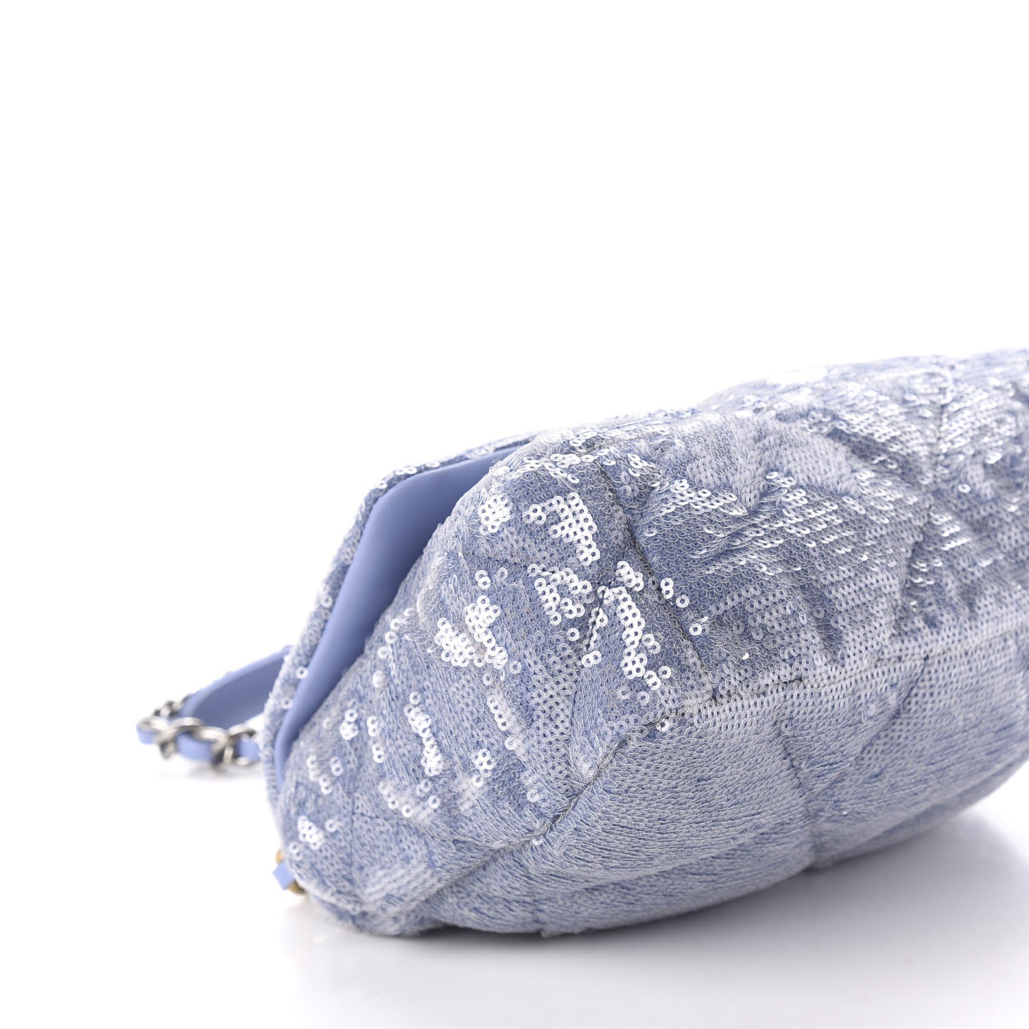 Chanel Sequin Quilted Medium 19 Flap Light Blue 6 of 10
