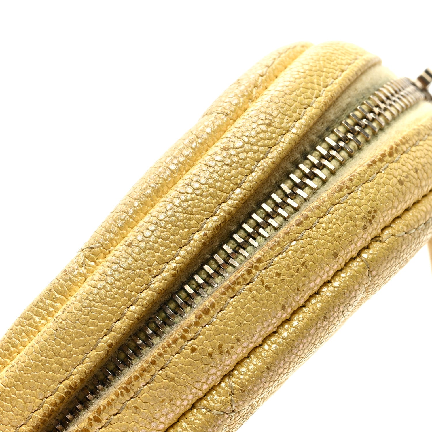Chanel Iridescent Caviar Quilted Zip Around Classic Coin Purse Yellow 9 of 9