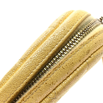 Chanel Iridescent Caviar Quilted Zip Around Classic Coin Purse Yellow 9 of 9