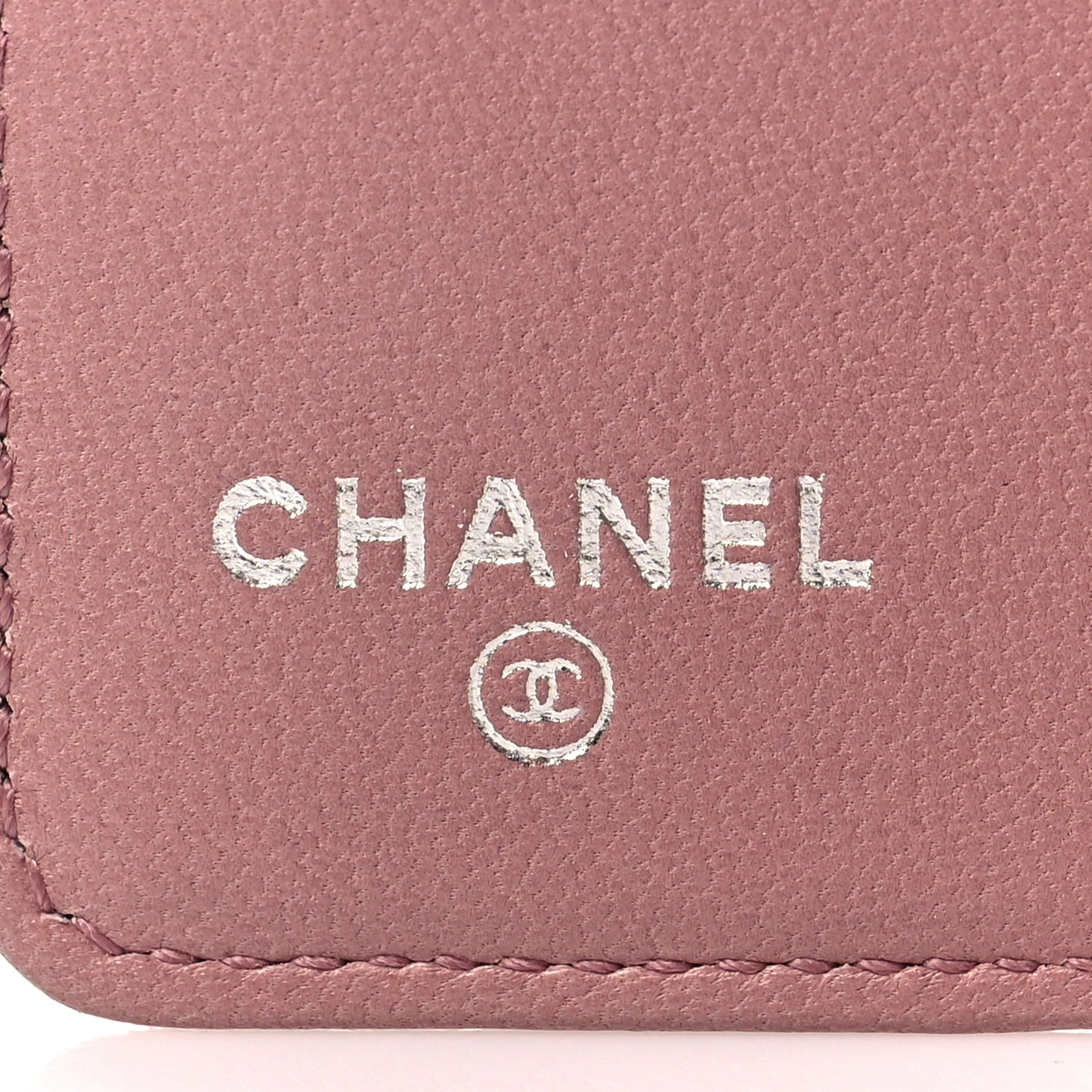 Lambskin Camellia Embossed Yen Wallet Black