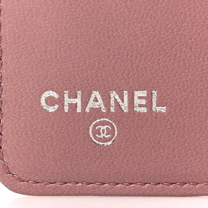 Chanel Lambskin Camellia Embossed Yen Wallet Black 6 of 7