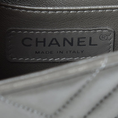 Chanel Iridescent Calfskin Chevron Quilted Mini Square Flap Silver 6 of 12