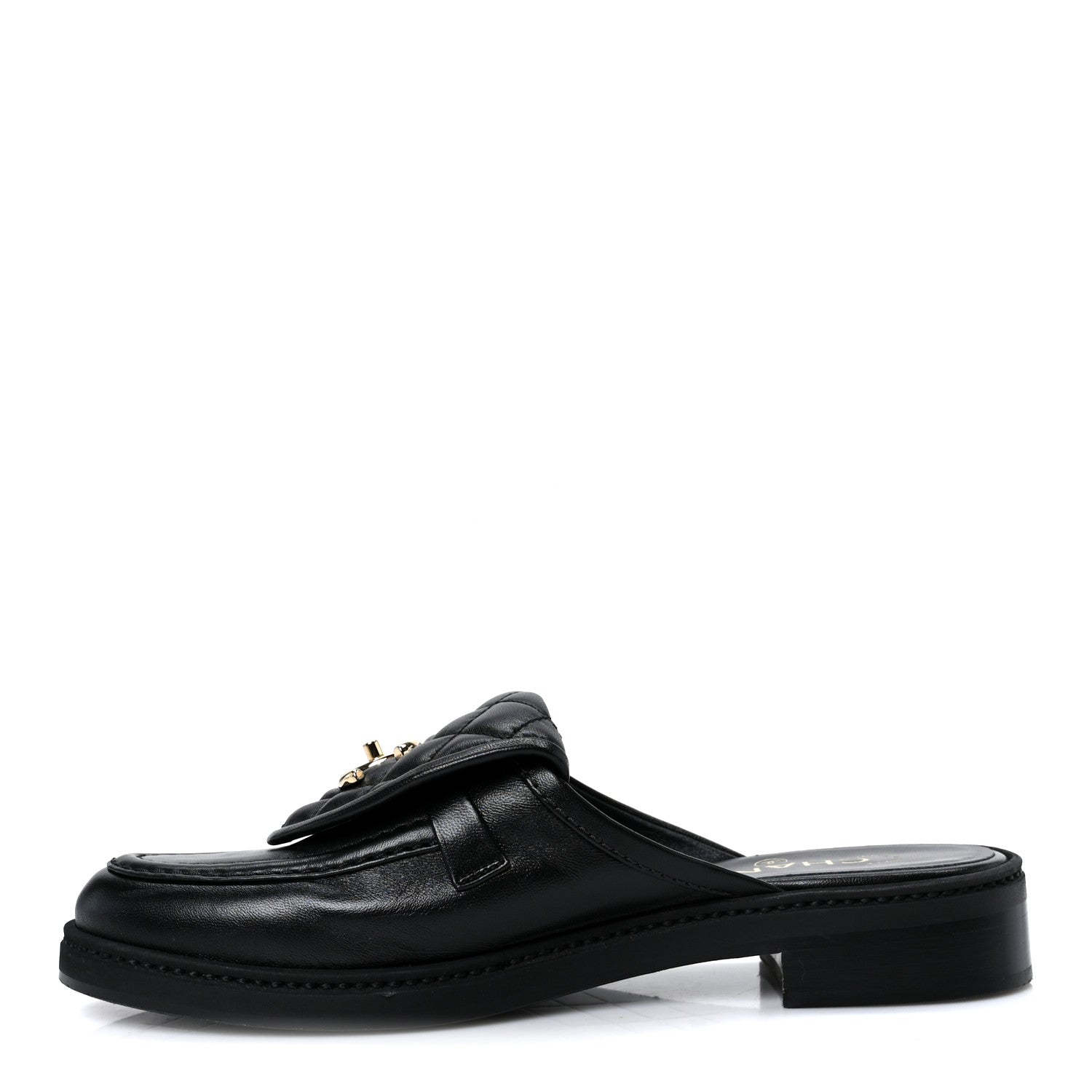 Chanel Lambskin Quilted CC Turnlock Mules 38.5 Black 1 of 10
