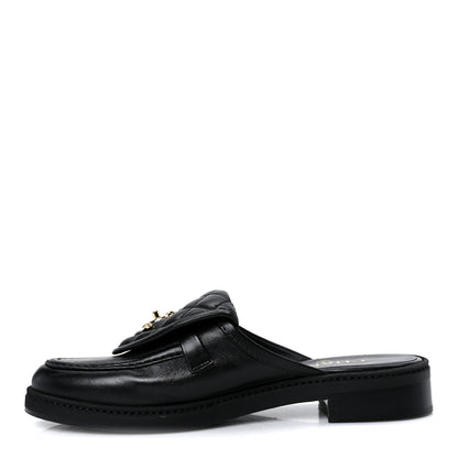Chanel Lambskin Quilted CC Turnlock Mules 38.5 Black 1 of 10