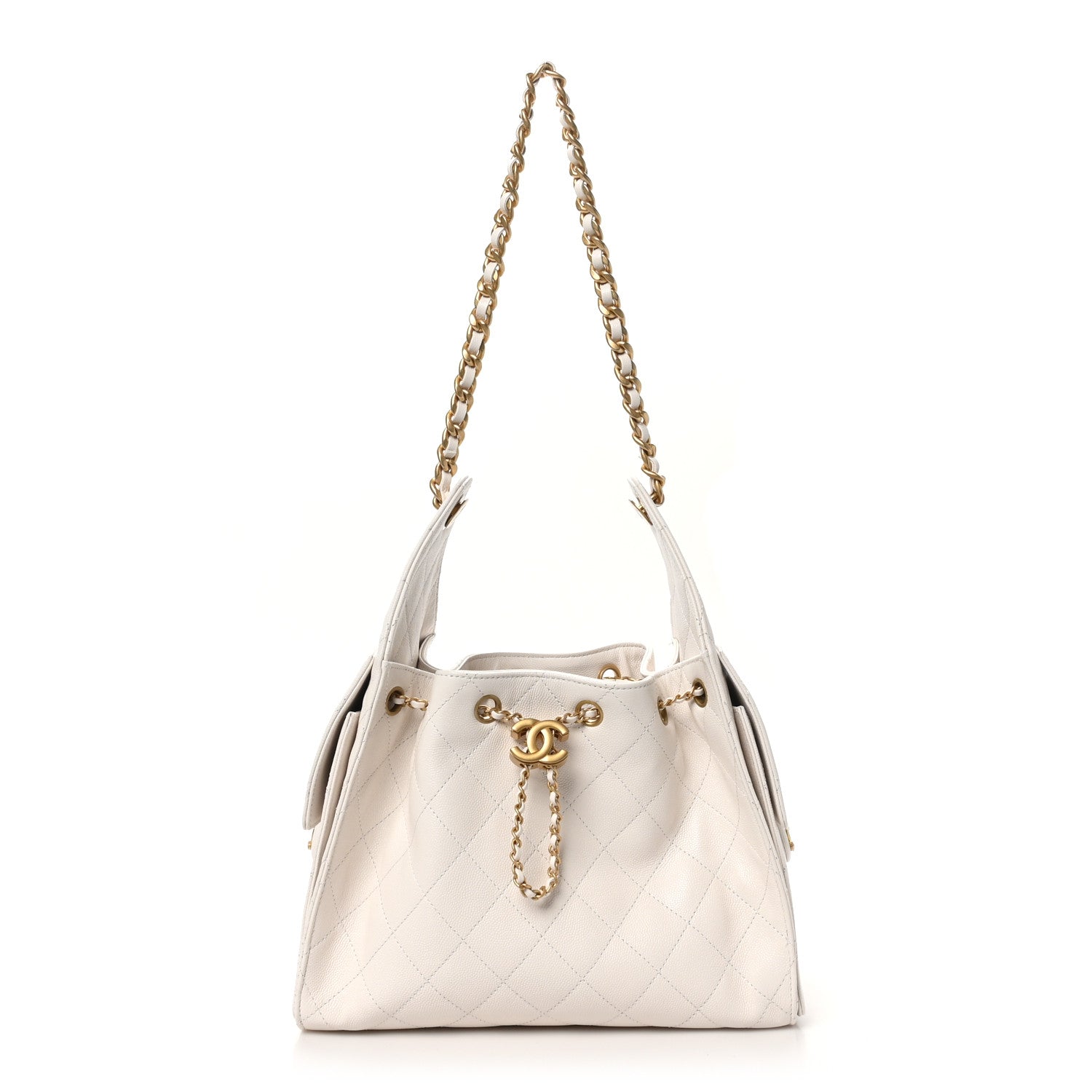 Chanel Caviar Quilted Small Chanel 25 Handbag White 1 of 10