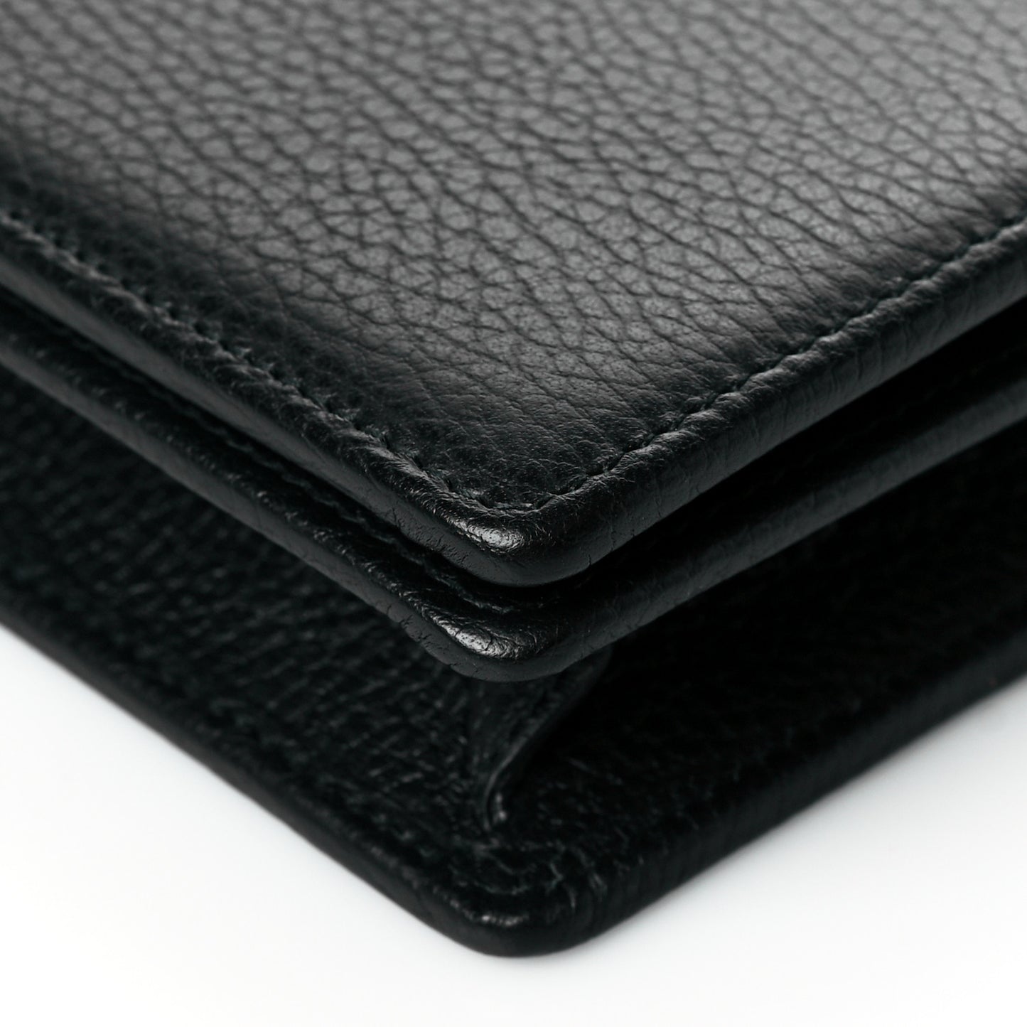 Calfskin Mini GG Marmont Chain Wallet Black