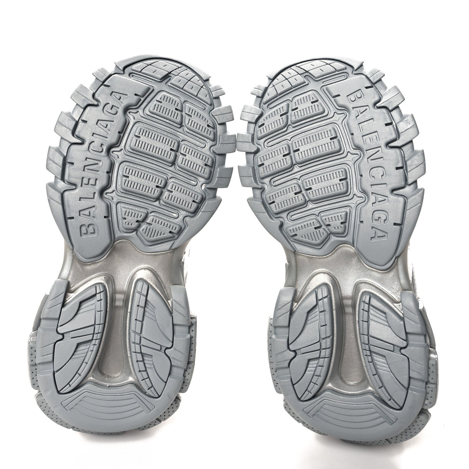 Balenciaga Metallic Calfskin Mesh Nylon Womens Track Sneakers 36 Silver 5 of 8