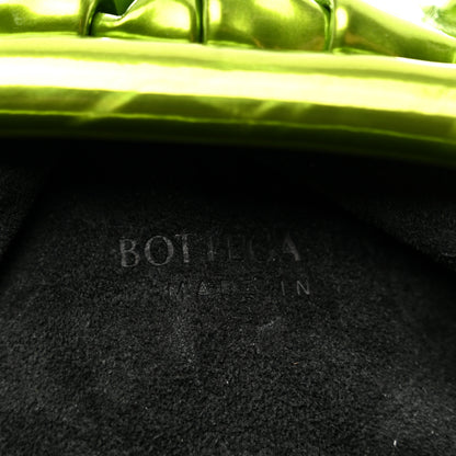 Bottega Veneta Metallic Crushed Calfskin Teen Pouch Chlorophyll 7 of 7