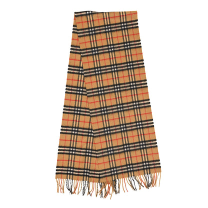 Burberry Cashmere Giant Check Fringe Scarf Archive Beige 2 of 3