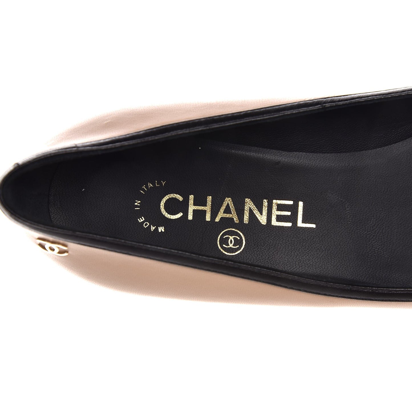 Lambskin Bow Pointed Toe Pumps 37 Beige Black