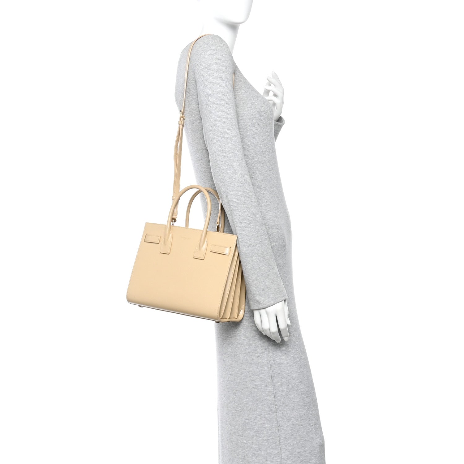 Saint Laurent Calfskin Baby Sac De Jour Dark Beige 2 of 16