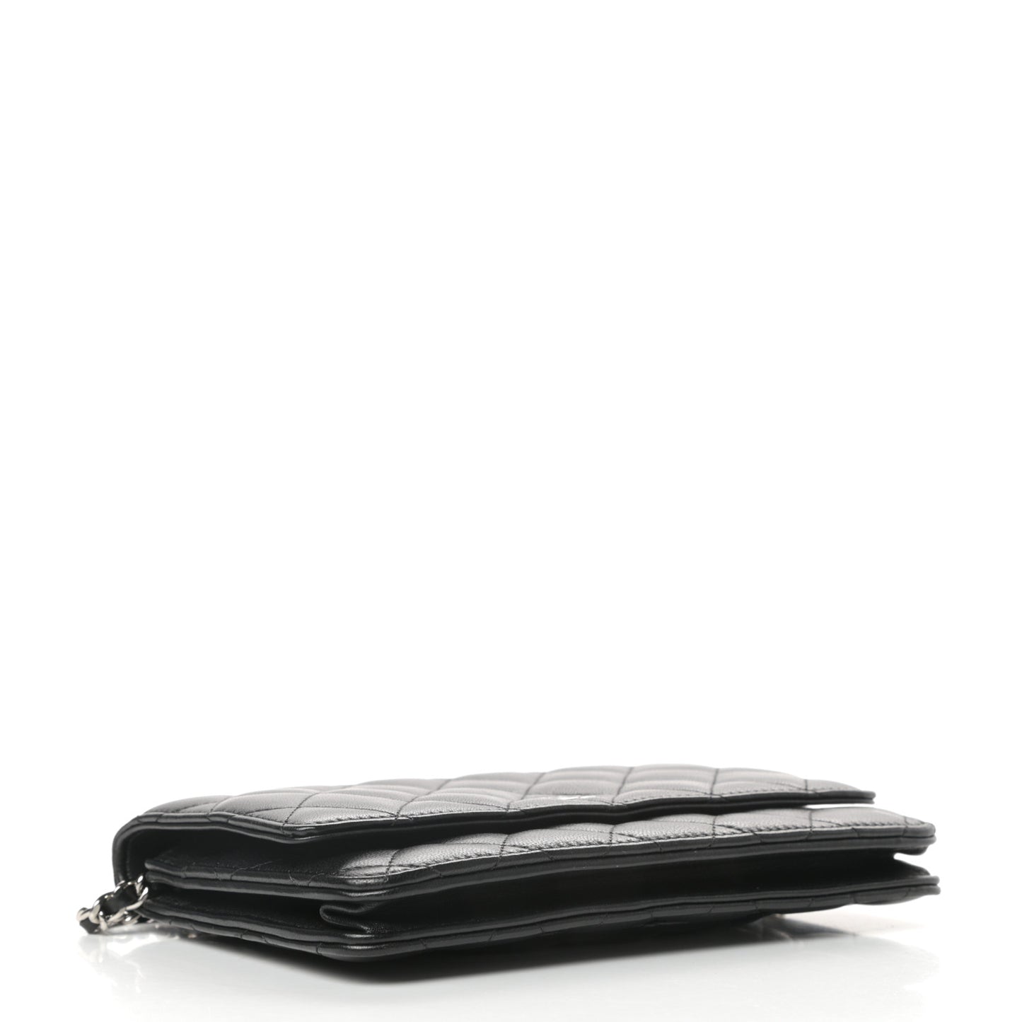 Lambskin Quilted Wallet On Chain WOC Black
