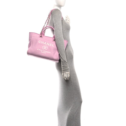 Chanel Mixed Fibers Small Deauville Tote Dark Pink 2 of 11