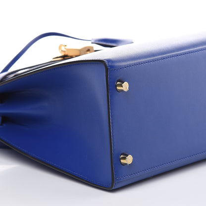 Hermes Tadelakt Kelly Sellier 28 Bleu Electrique 24 of 33