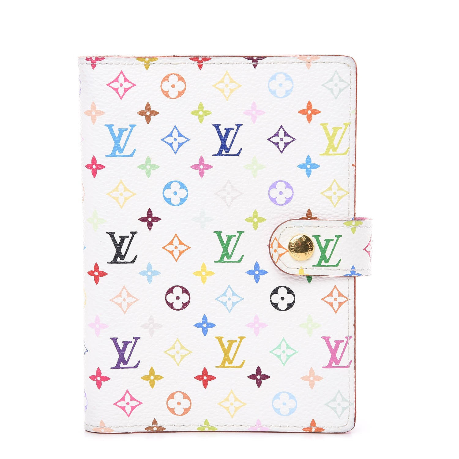 Louis Vuitton Monogram Multicolor Small Ring Agenda Cover White Litchi 1 of 8