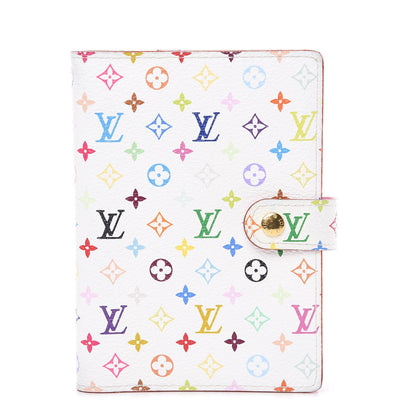 Louis Vuitton Monogram Multicolor Small Ring Agenda Cover White Litchi 1 of 8