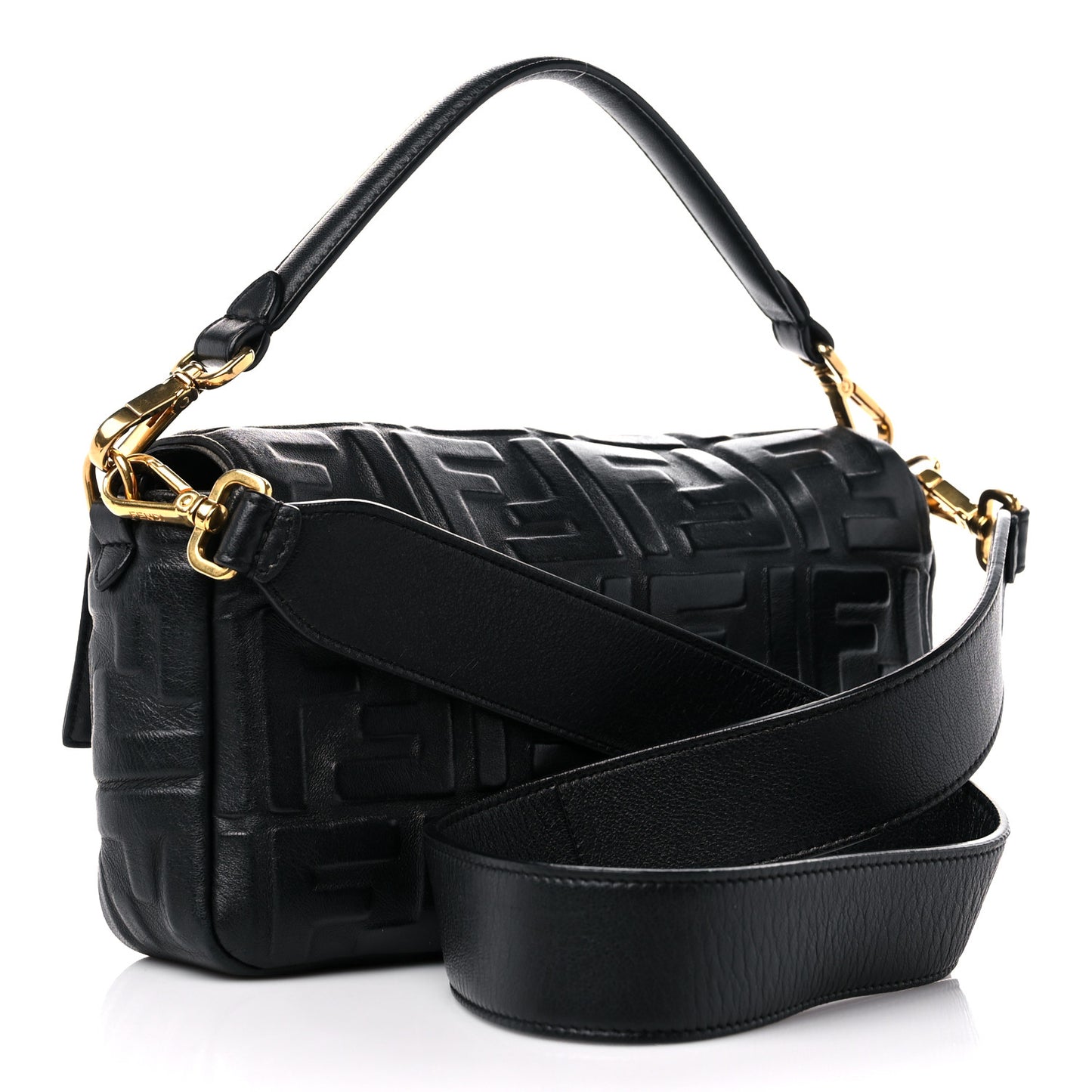 Nappa FF 1974 Embossed Baguette Black