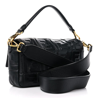Fendi Nappa FF 1974 Embossed Baguette Black 3 of 11