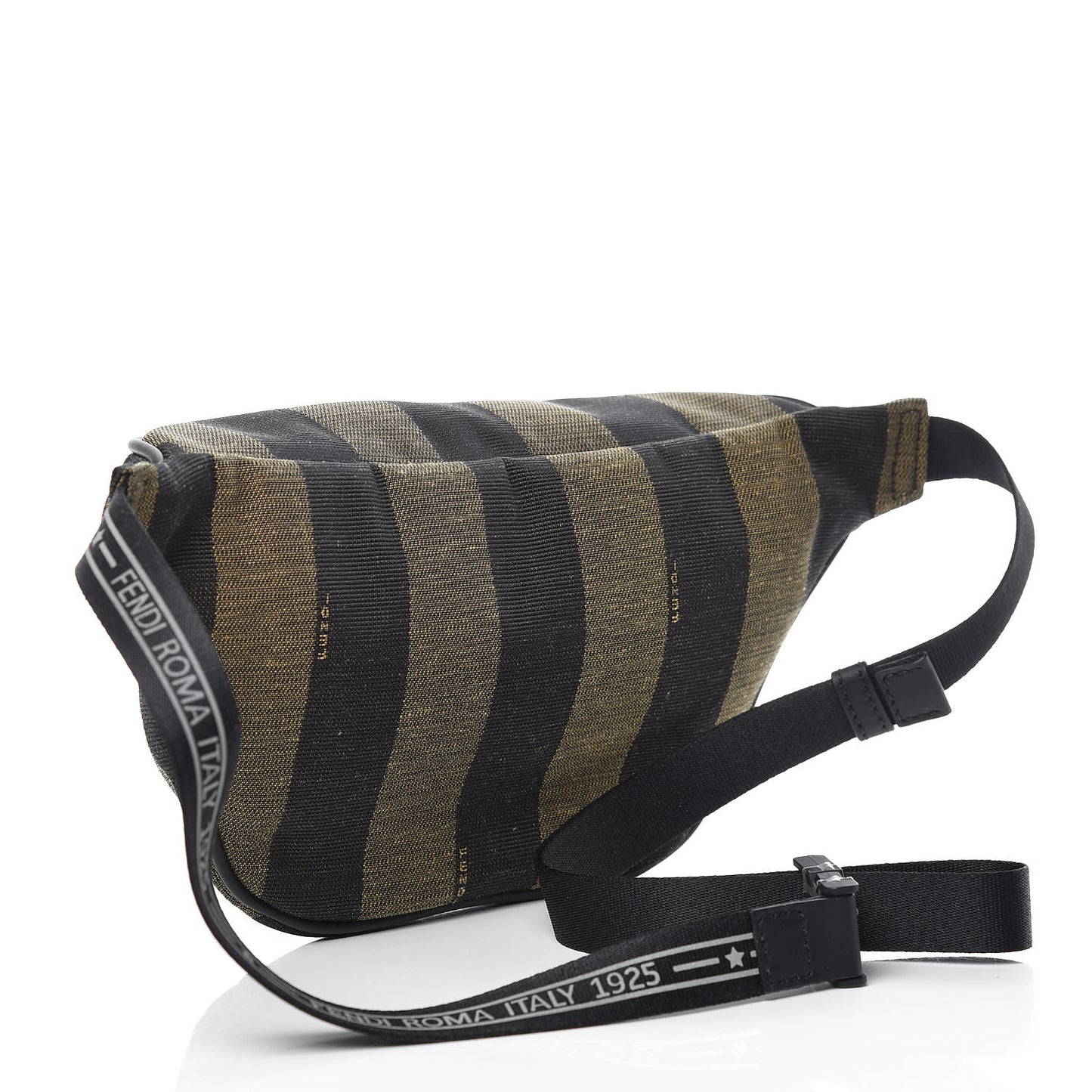 Jacquard Vitello Century Pequin Logo Plate Pocket Belt Bag Tobacco Moro Black