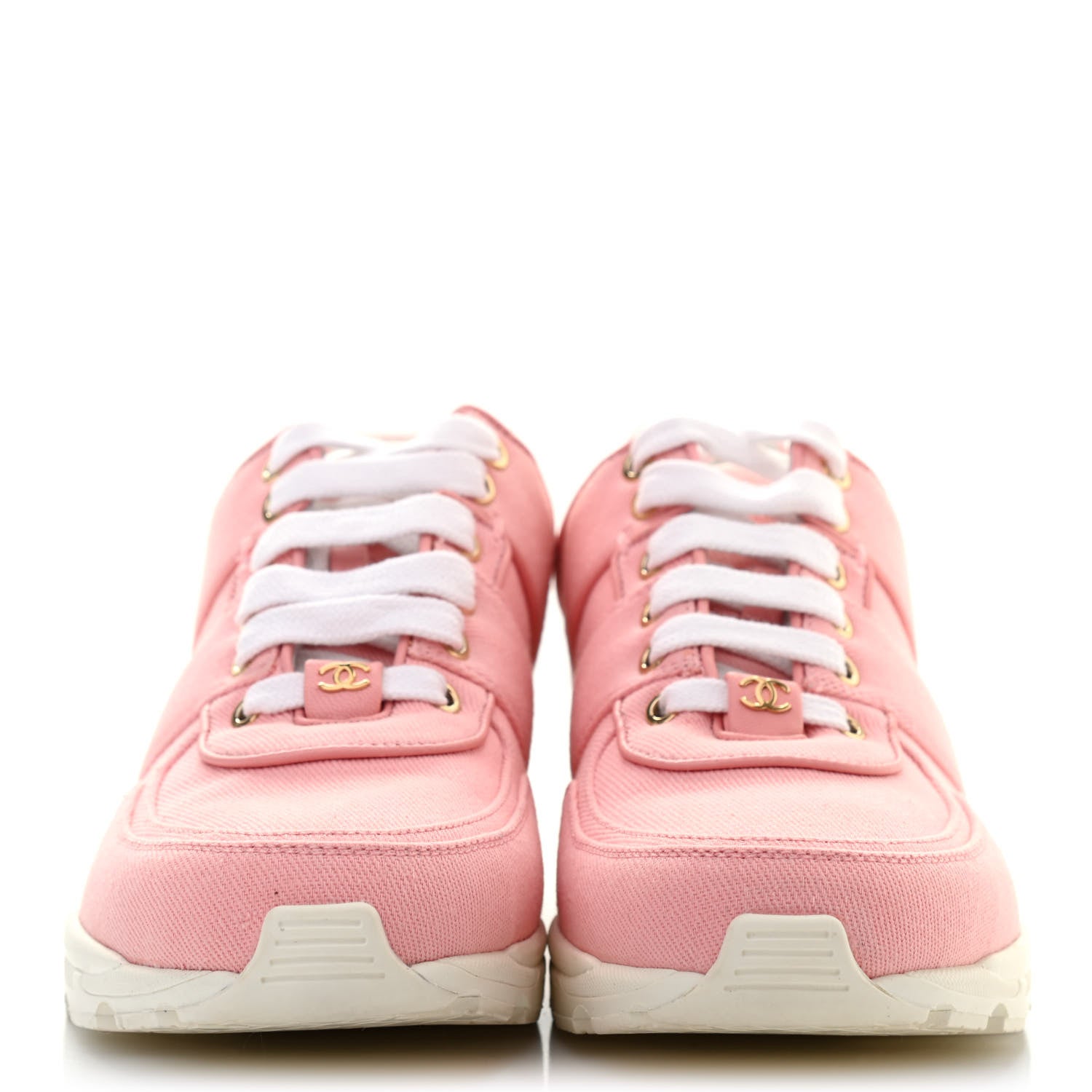 Chanel Canvas Womens CC Sneakers 38 Salmon 2 of 8