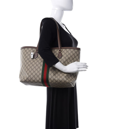 Gucci GG Supreme Monogram Medium Ophidia Shopping Tote Brown 2 of 10