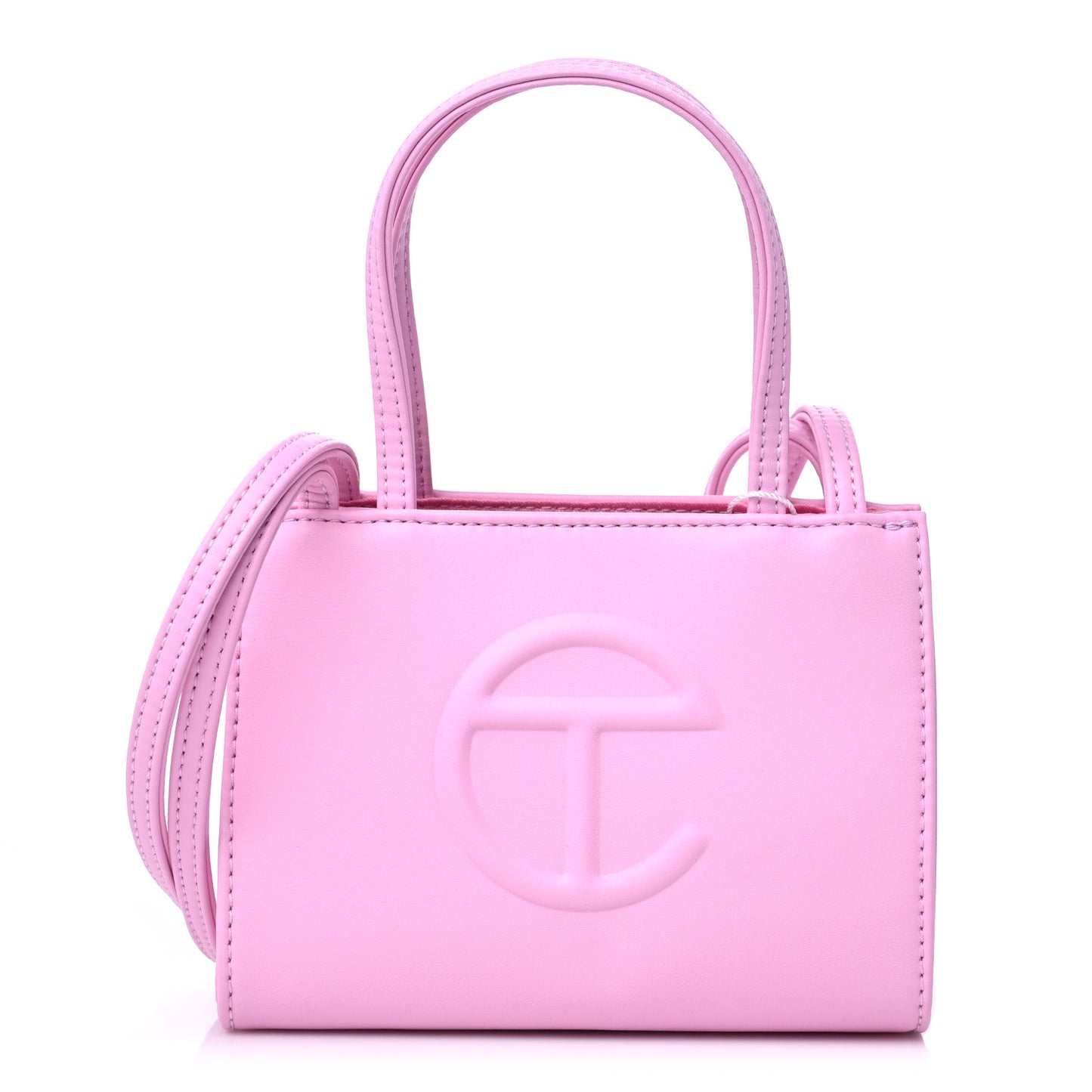 Vegan Leather Small Shopping Bag Bubblegum
