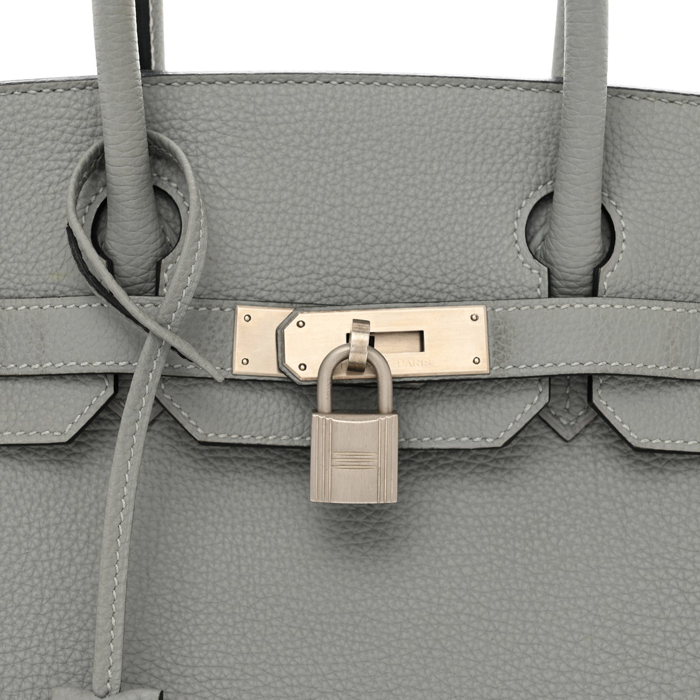 Togo Horseshoe Birkin 30 Gris Mouette Bleu Electrique