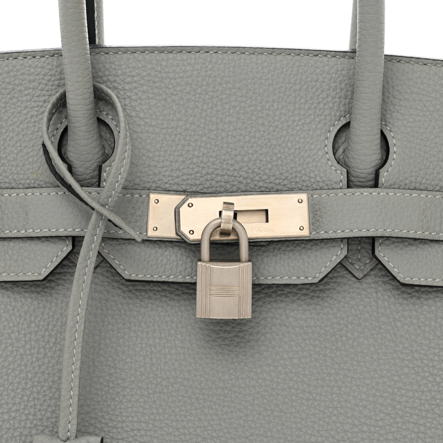 Hermes Togo Horseshoe Birkin 30 Gris Mouette Bleu Electrique 5 of 12