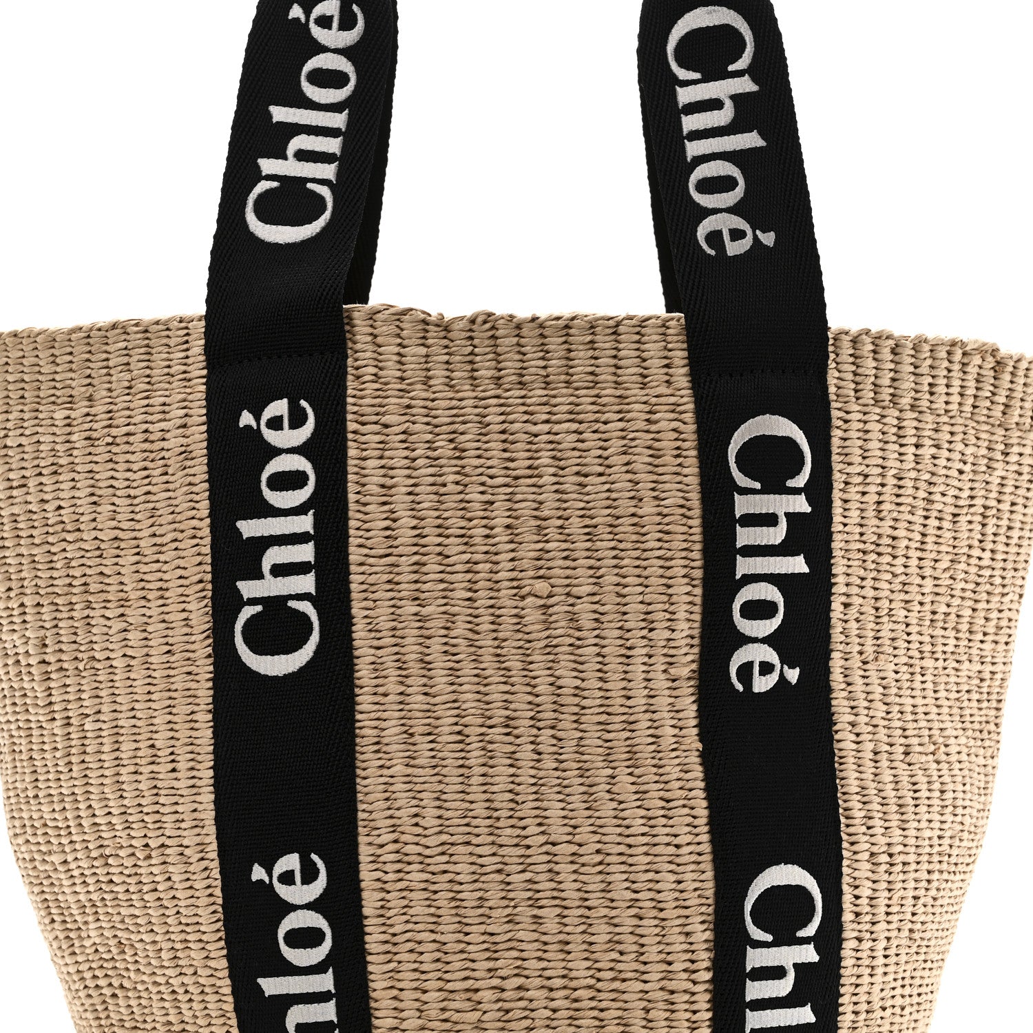 Chloe X MIFUKO Raffia Large Woody Basket Bag Black Beige 7 of 9