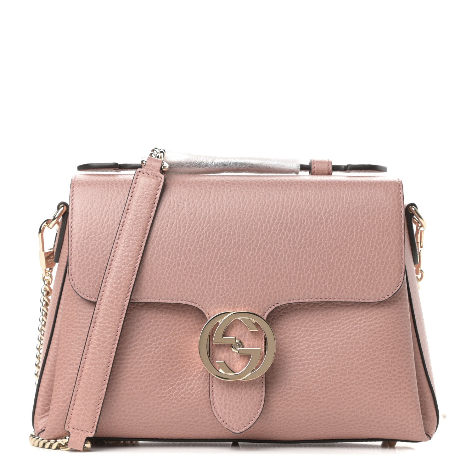 Gucci Dollar Calfskin Interlocking G Top Handle Shoulder Bag Soft Pink 1 of 10