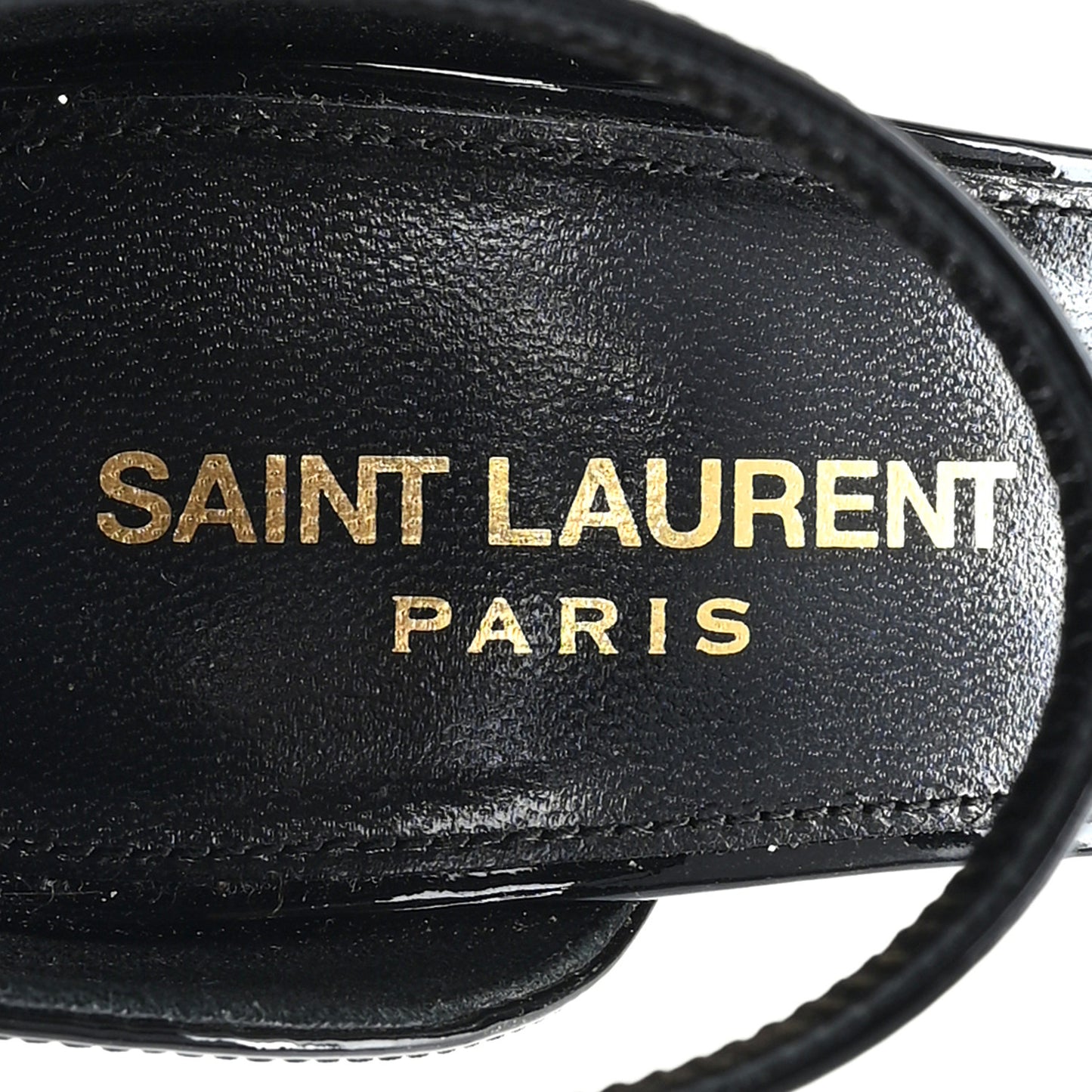 Patent Calfskin Opyum 110 Sandals 36.5 Black Gold