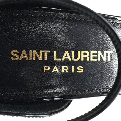 Saint Laurent Patent Calfskin Opyum 110 Sandals 36.5 Black Gold 8 of 10