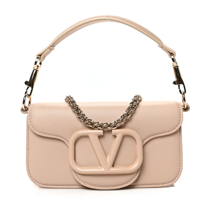 Valentino Garavani Calfskin Enamel Vlogo Small Loco Shoulder Bag Rose Cannelle 1 of 8