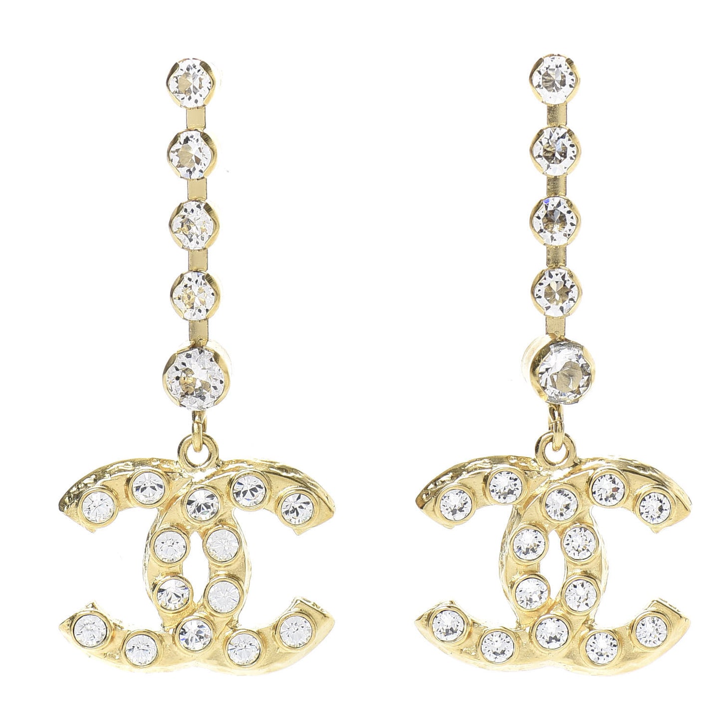 CC Crystal Drop Earrings Gold