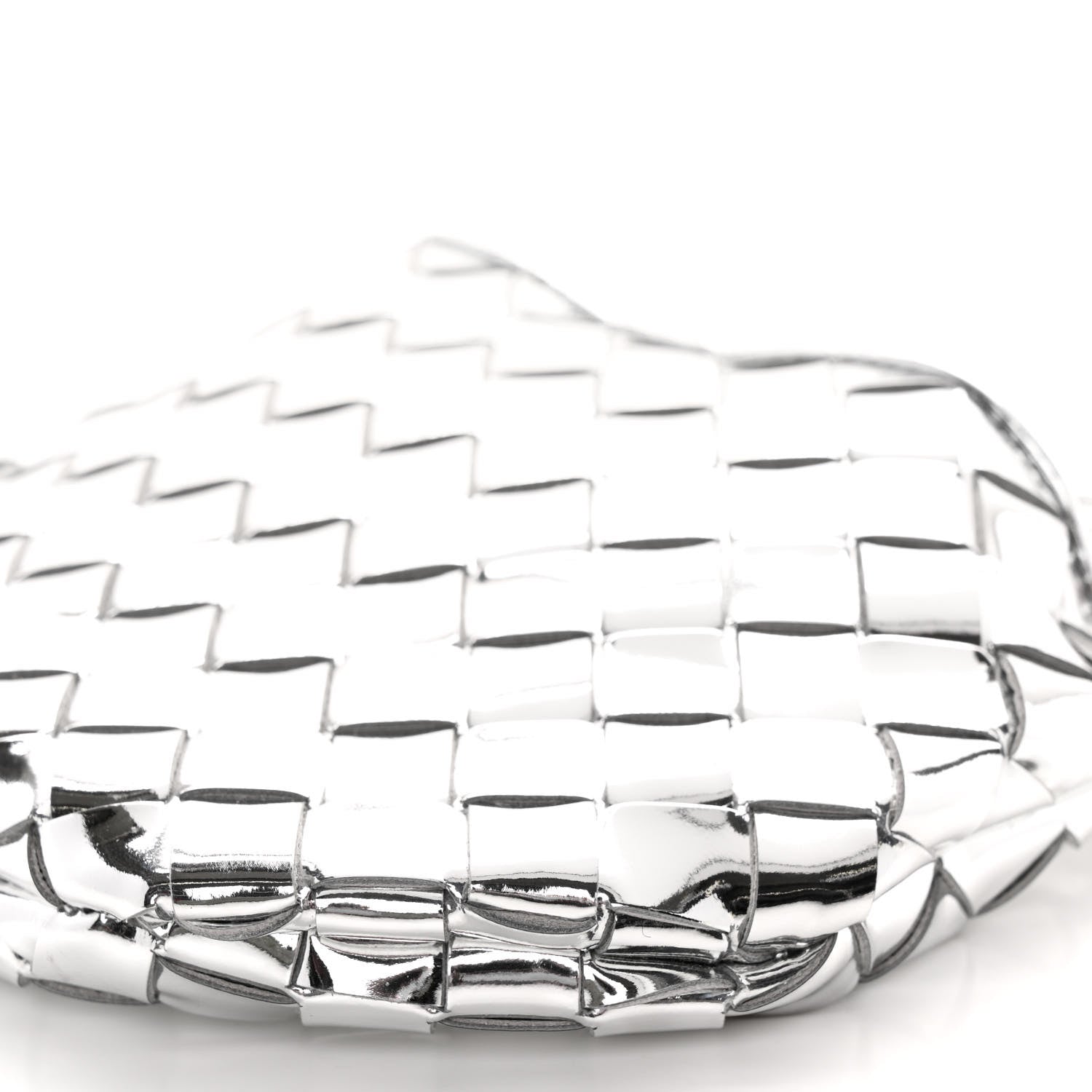 Bottega Veneta Mirror Laminated Nappa Intrecciato Mini Sardine Bag Silver 9 of 9