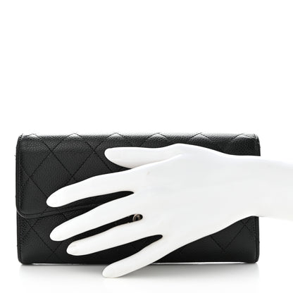 Chanel Caviar Quilted Large Gusset Flap Wallet Black 2 of 10