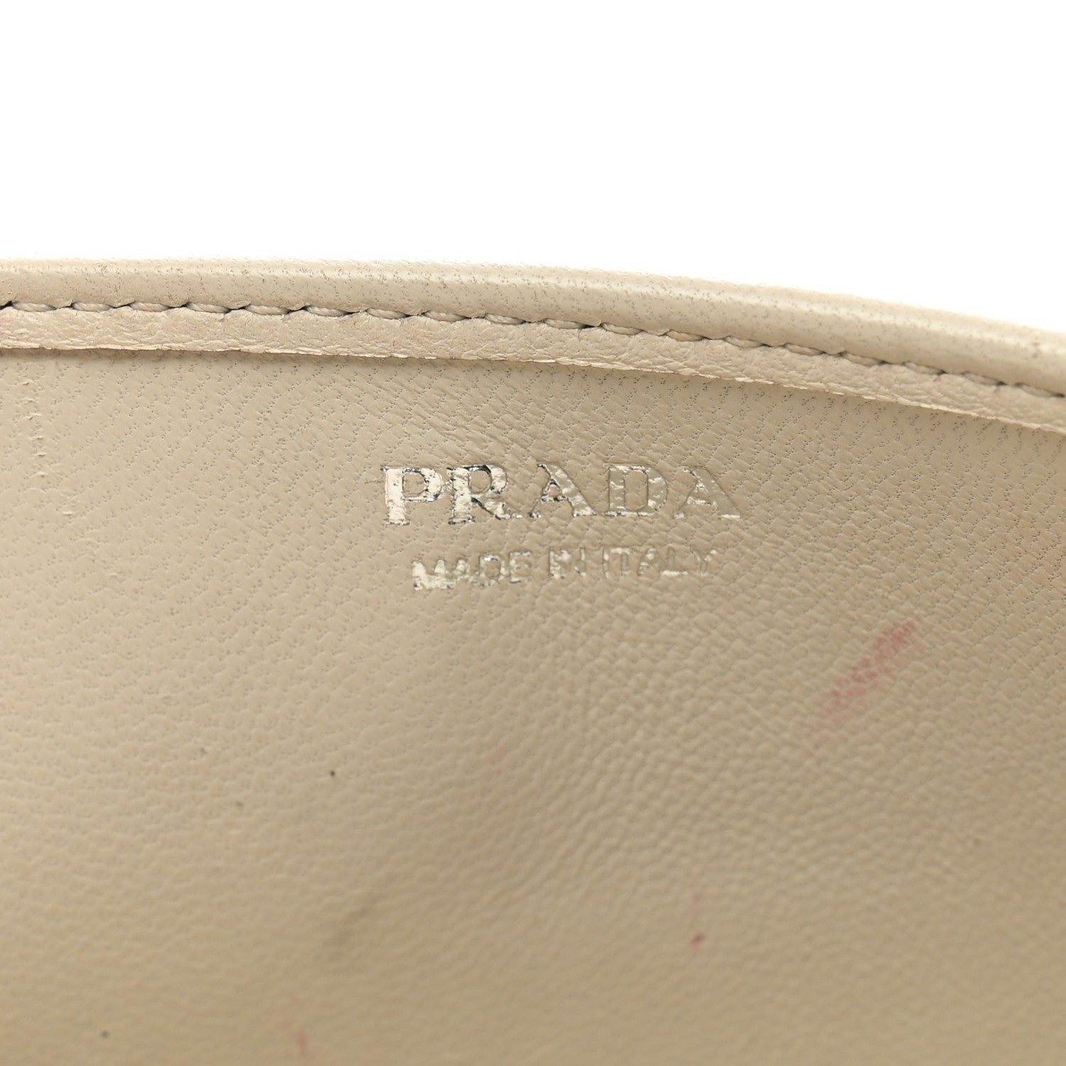 Prada Soft Calfskin Impunture Diagramme Chain Wallet White 6 of 12