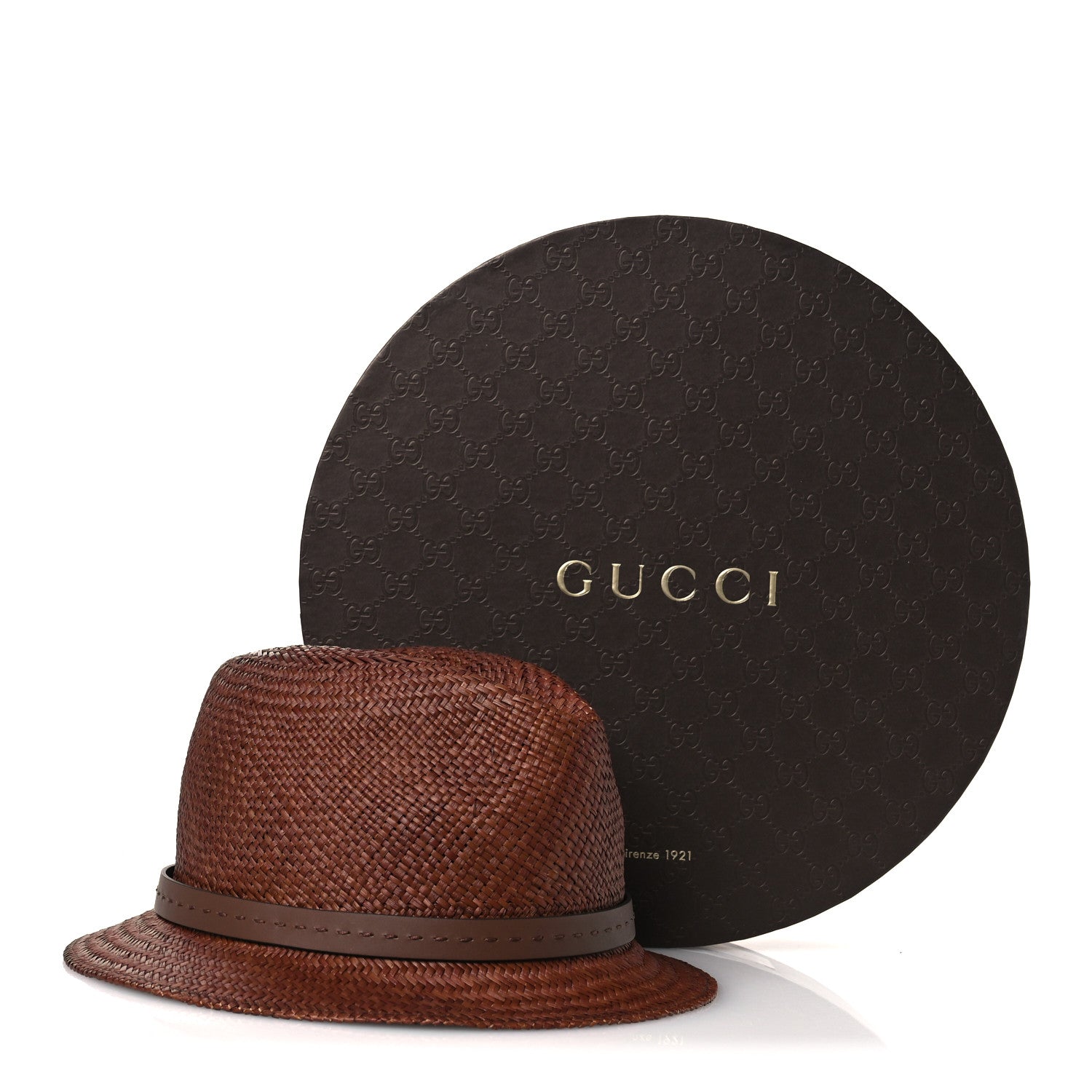 Gucci Straw Fedora Hat M New Oak 9 of 9