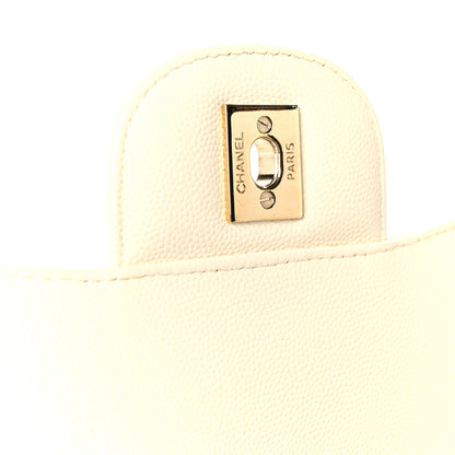 Chanel Caviar Quilted Jumbo Double Flap White 7 of 11