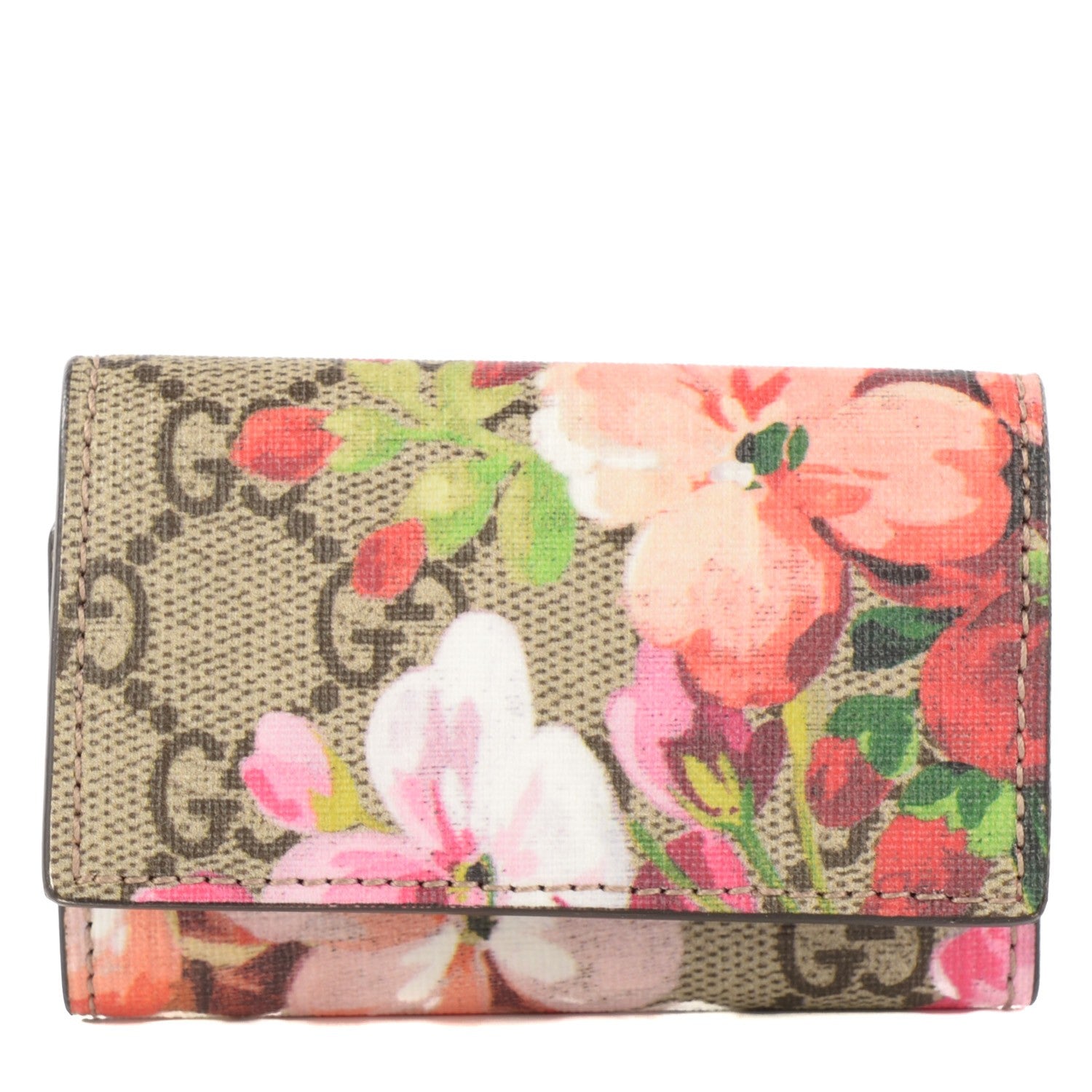 Gucci GG Supreme Monogram Blooms 6 Key Holder Case Beige Multicolor Dry Rose 1 of 8