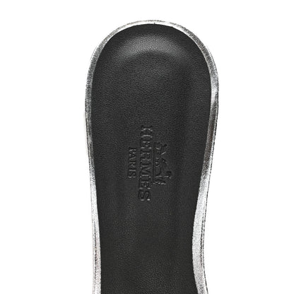 Hermes Metallic Nappa Oasis Sandals 39 Argent 7 of 9