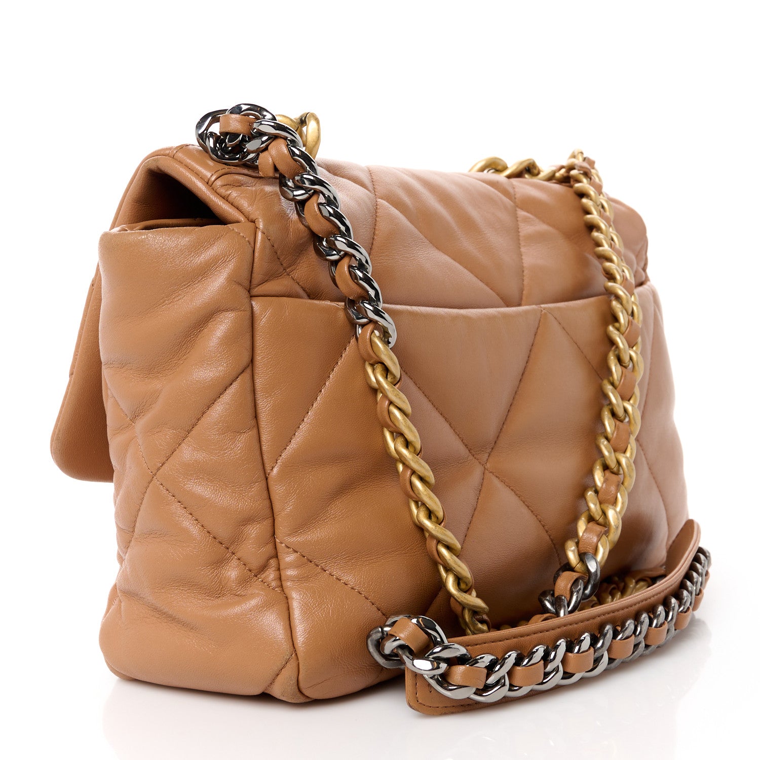 Chanel Lambskin Quilted Large Chanel 19 Flap Brown 3 of 11