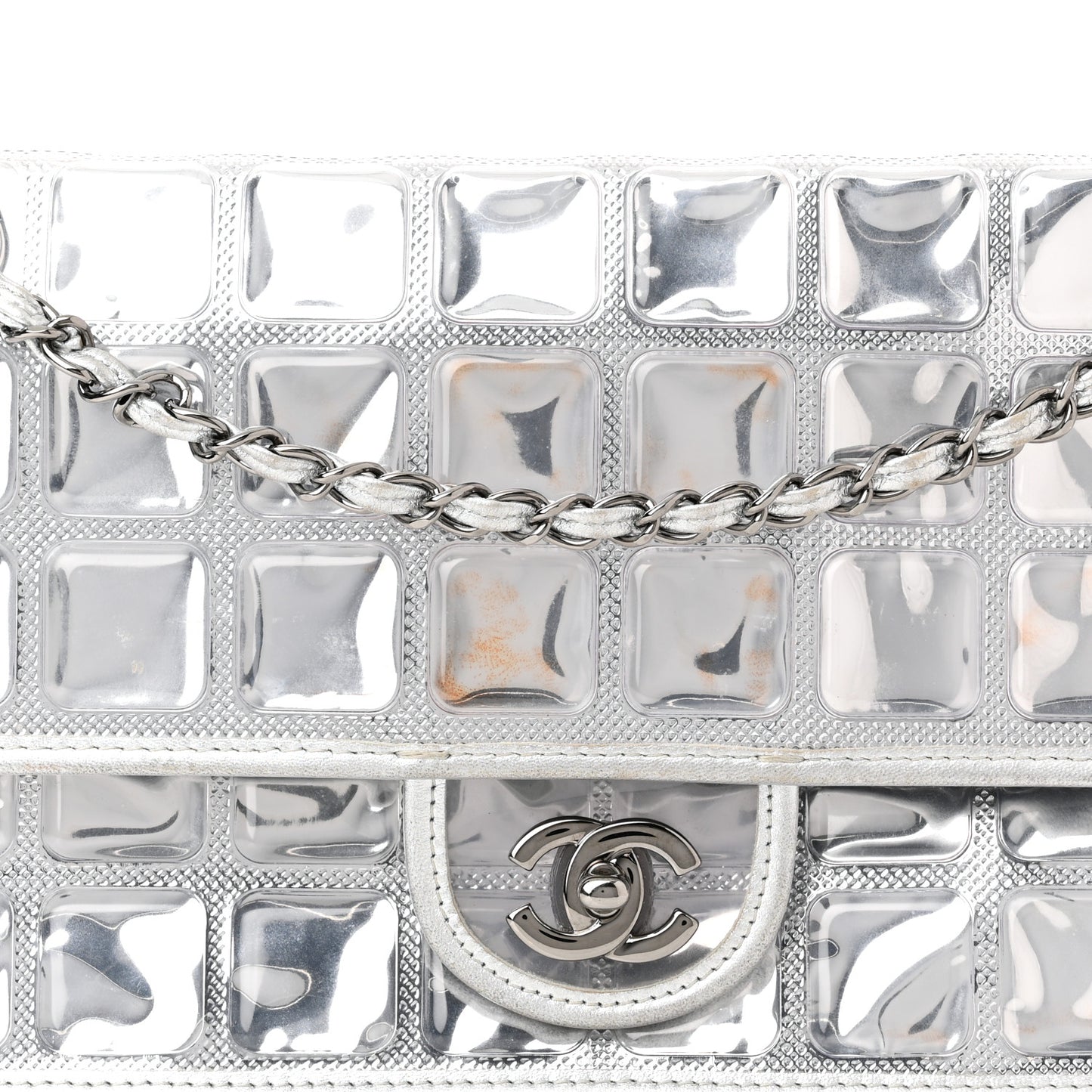 Vinyl Large Ice Cube Flap Silver