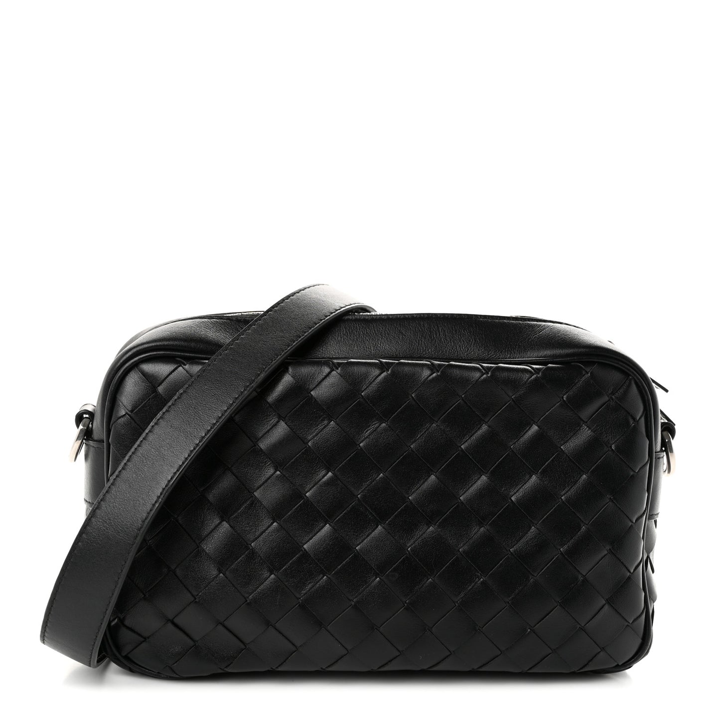 Calfskin Intrecciato Small Camera Bag Black
