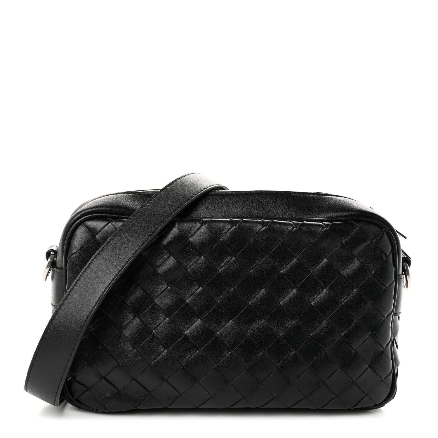 Bottega Veneta Calfskin Intrecciato Small Camera Bag Black 1 of 11