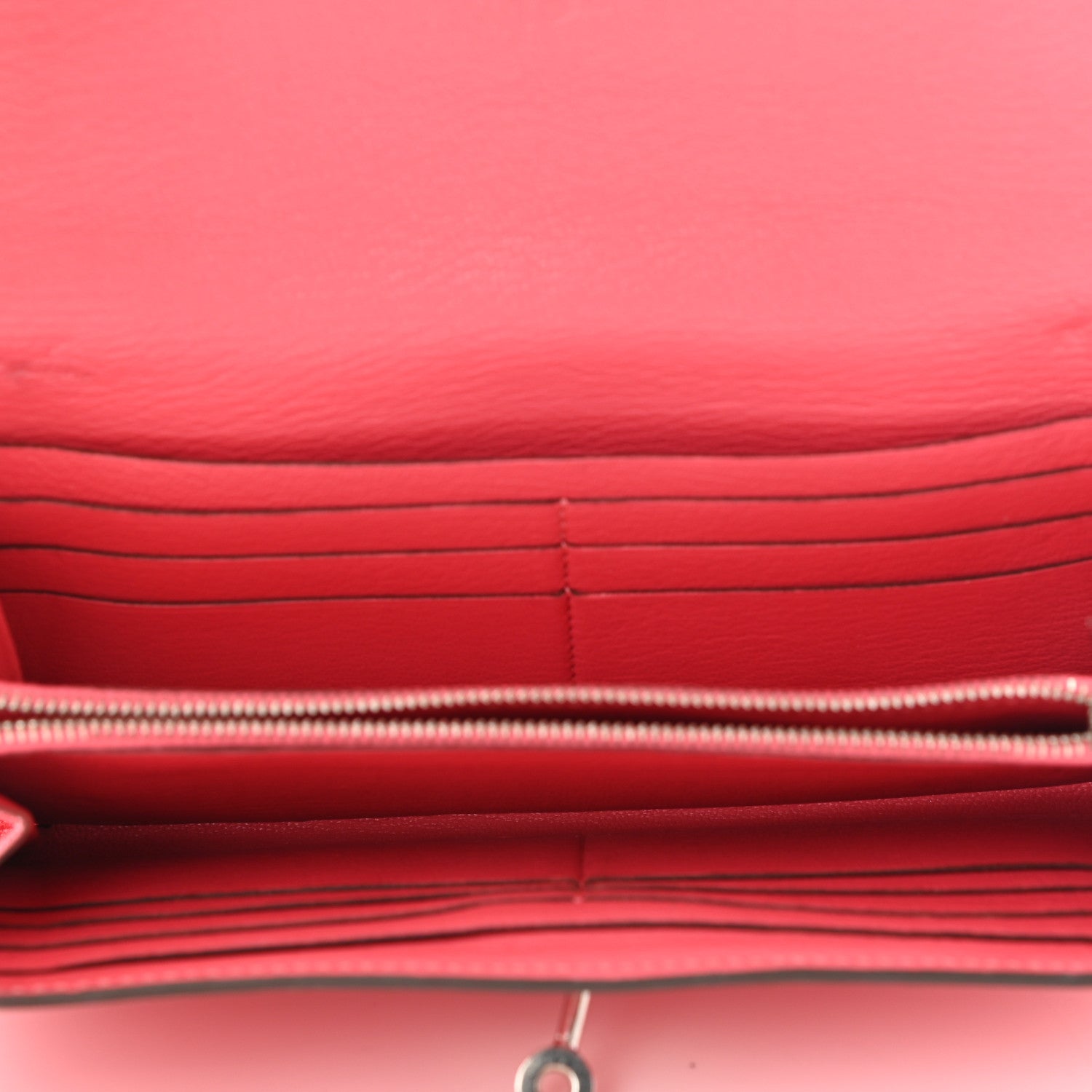 Hermes Chevre Mysore Kelly Longue Wallet Rose Lipstick 5 of 16