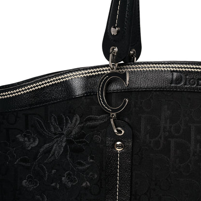 Christian Dior Monogram Vintage Flowers Dome Bag Black 8 of 10