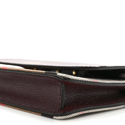 Burberry Grained Calfskin House Check Tartan Mix Hampshire Wallet On Chain Burgundy 7 of 7