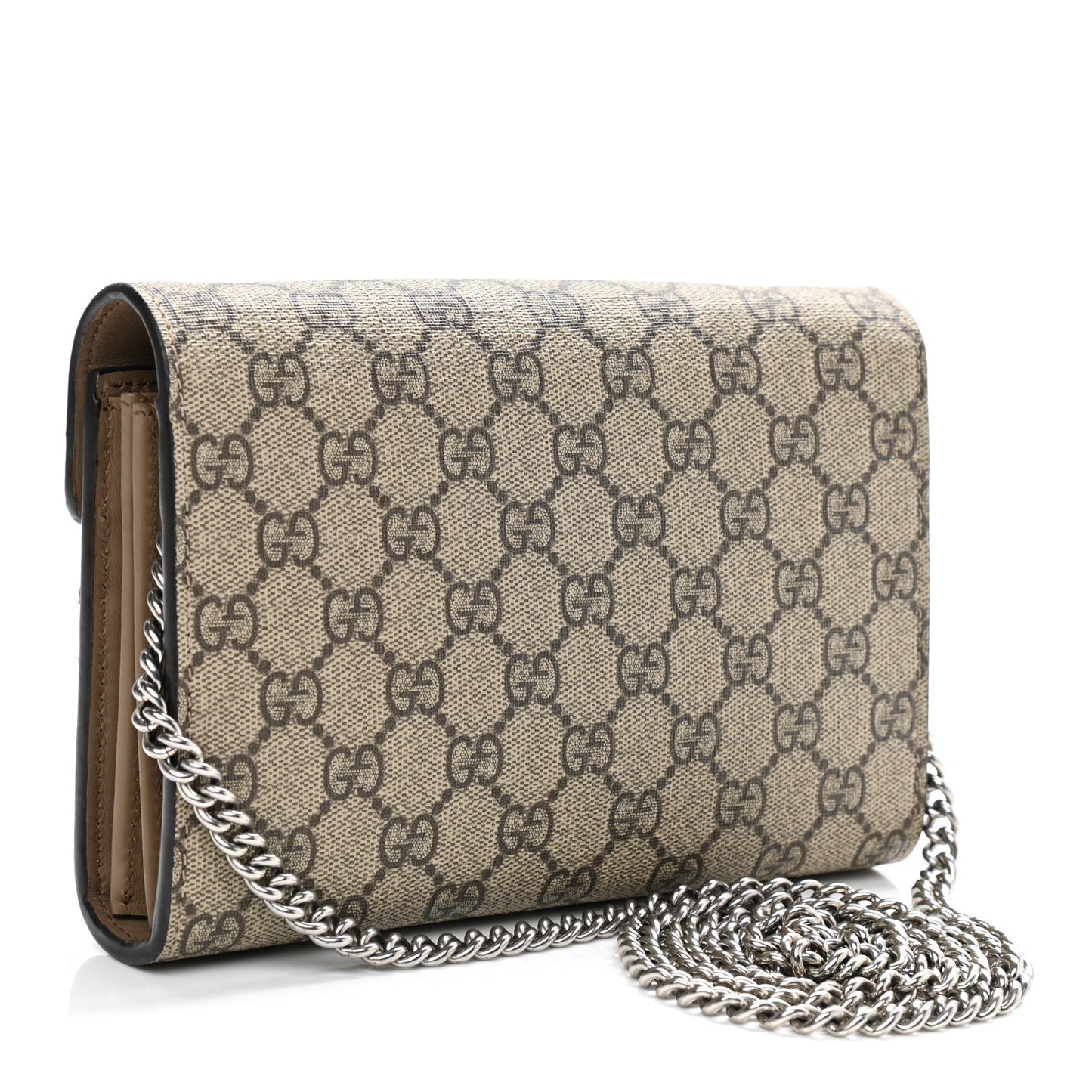 GG Supreme Monogram Mini Dionysus Chain Wallet Beige Taupe