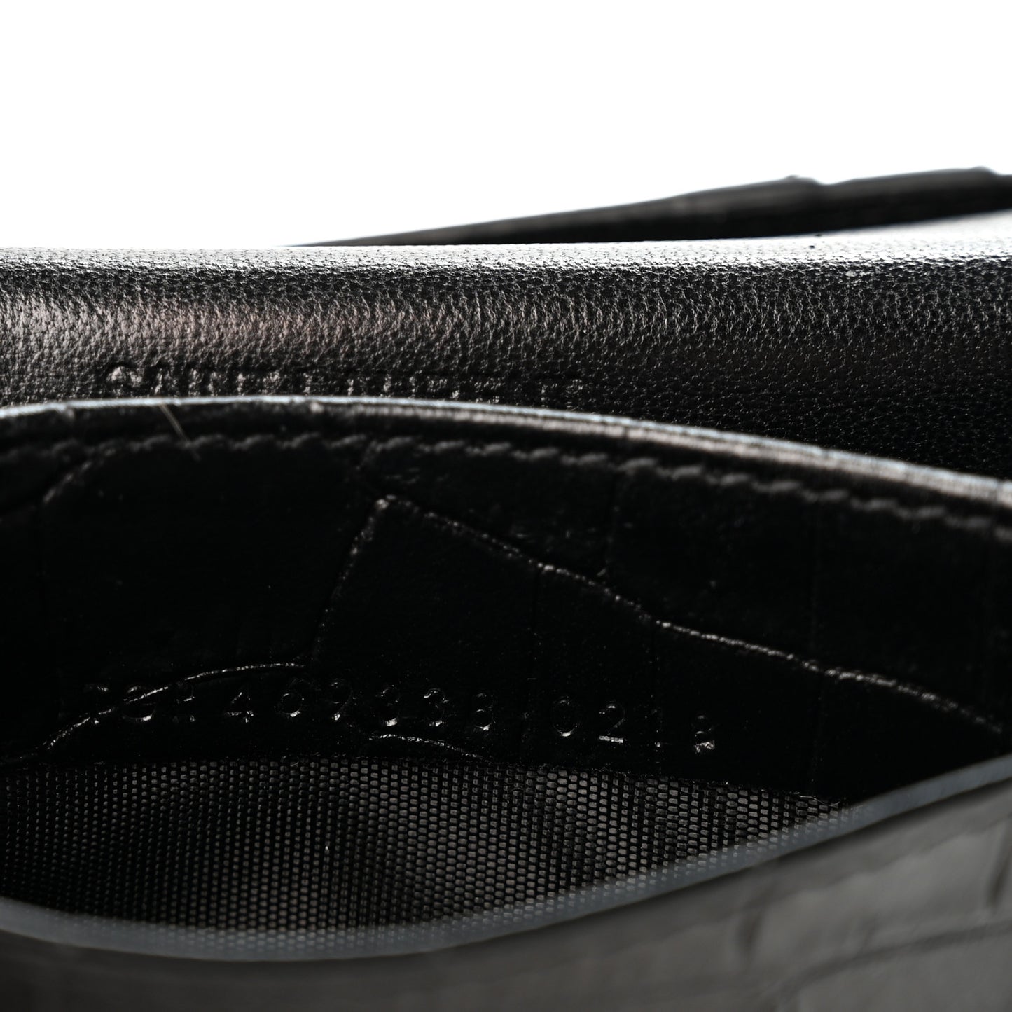 Calfskin Crocodile Embossed Business Card Case Black